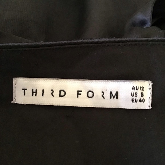 Third Form Elegant Black Satin Sleeveless bias midi Dress Australia Sz 8 - Picture 6 of 7